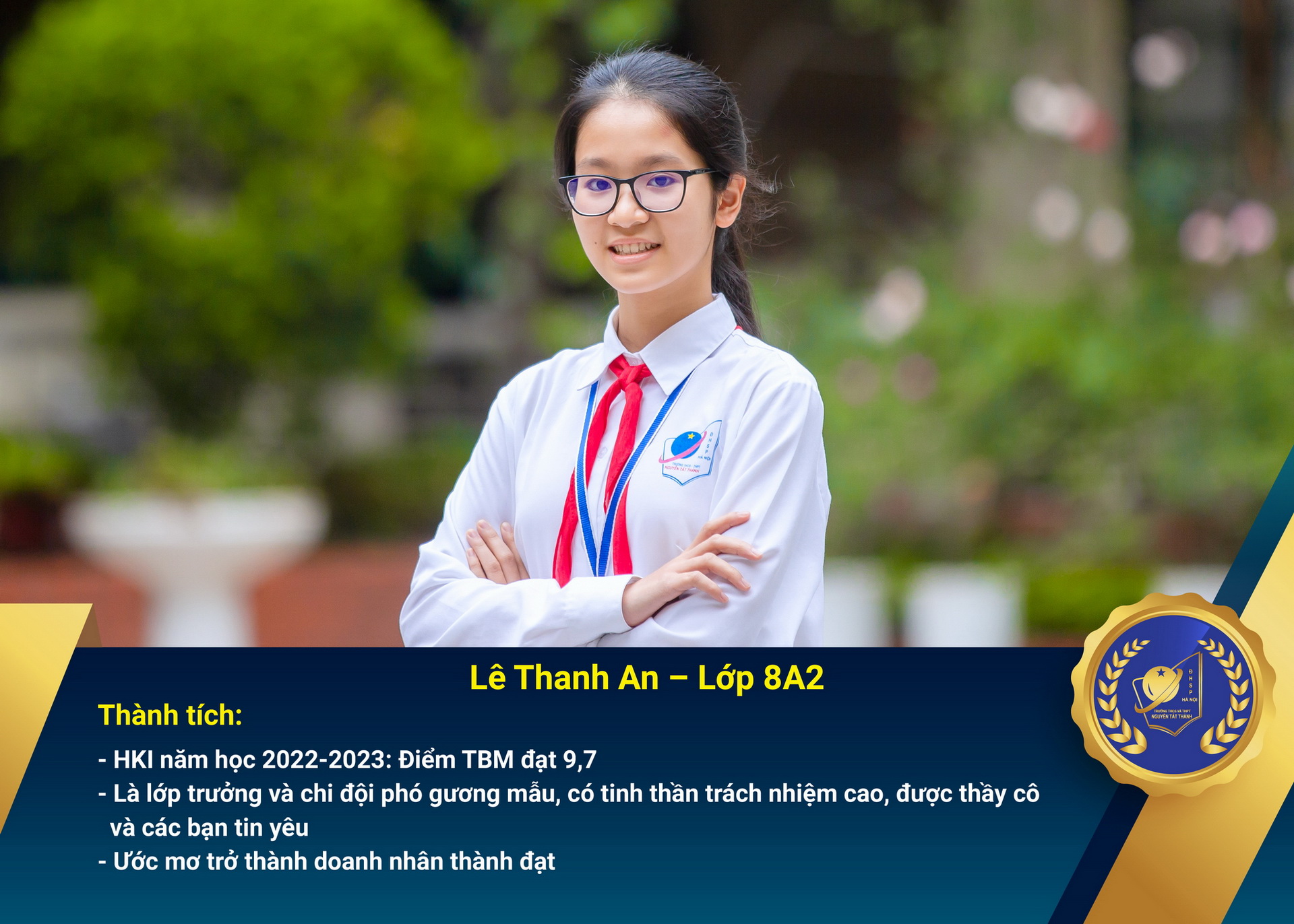 Chân dung Win88 nhà cái không bị chặn nhận Học bổng Nguyễn Tất Thành lần thứ 45 – Khối 8 - năm học 2022 – 2023